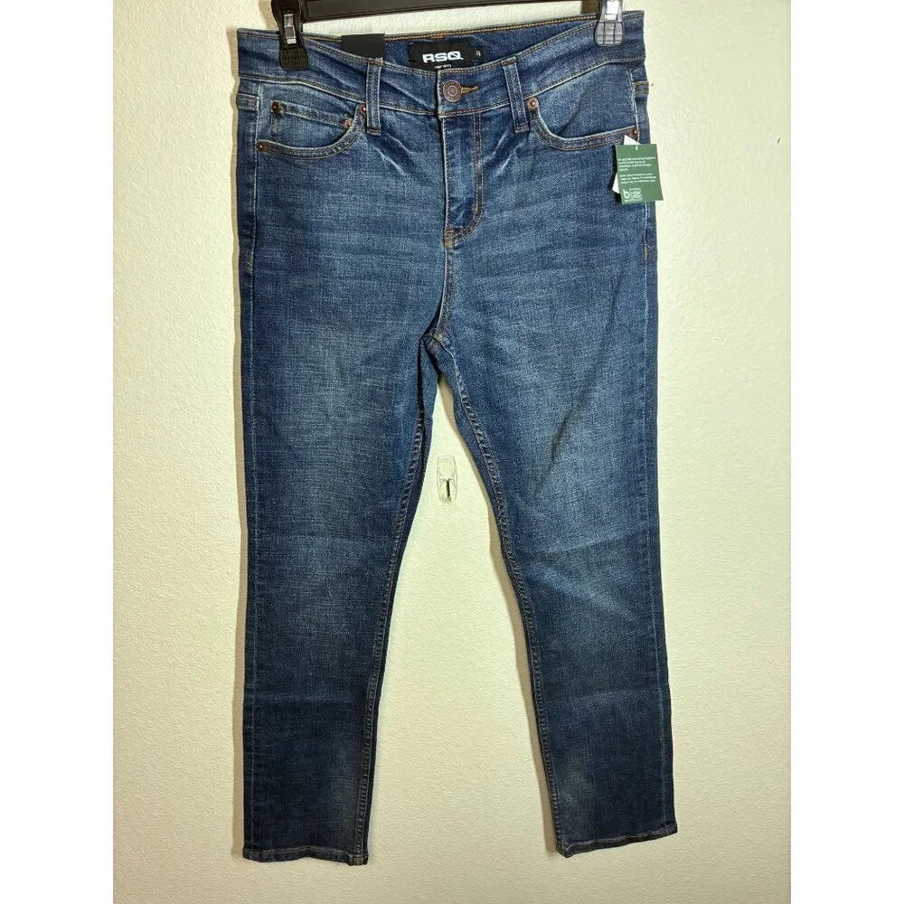 NWT RSQ Denim Blue Jeans Super Skinny Dark Wash Unisex Youth Size 14